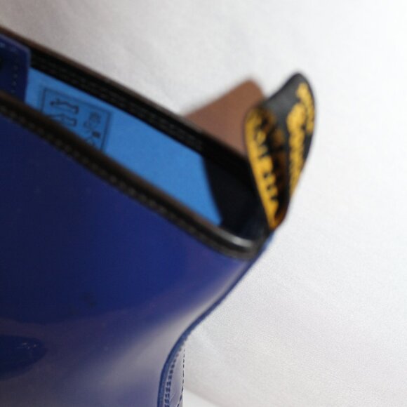 NEW DR. MARTENS WOMEN'S PATENT LEATHER 1460 COMBAT BOOTS BLUE SZ 11 - Picture 5 of 7